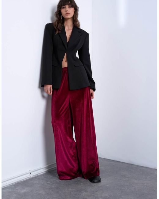 Pantaloni A Fondo Ampio di TOPSHOP in Red