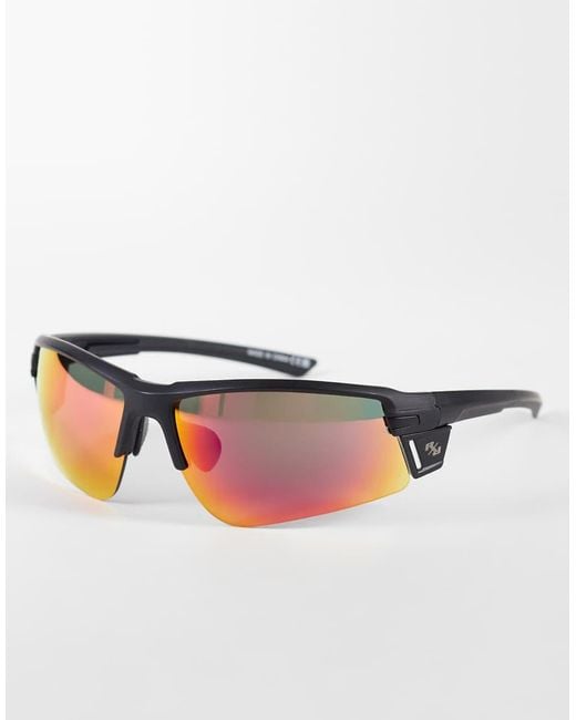 River Island Pink Wrap Visor Sunglasses for men