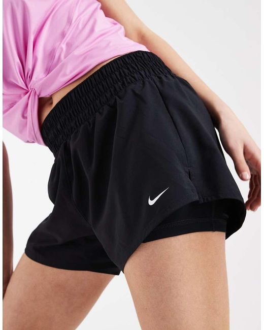 Nike Purple Nike One Training Dri-Fit Mid Rise 3 Inch 2