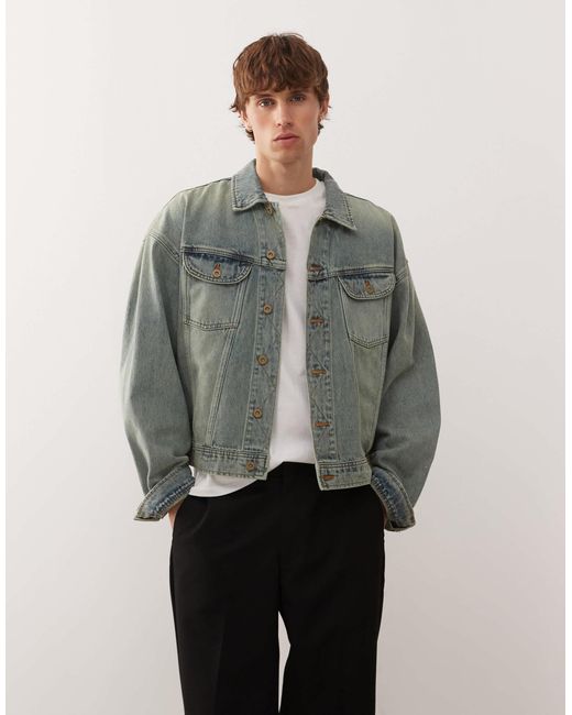 Deus Ex Machina Gray Sasafras Denim Trucker Jacket for men