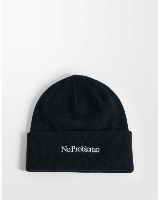 No Problemo Black Mini Logo Beanie
