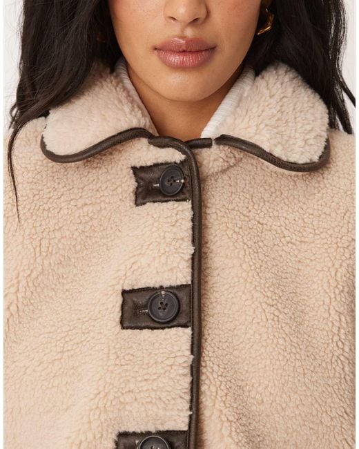 Jdy Natural Contrast Trims Teddy Jacket