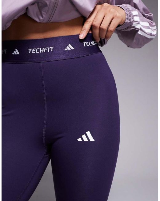 Adidas Originals Purple Adidas Training Tech Fit 7/8 leggings