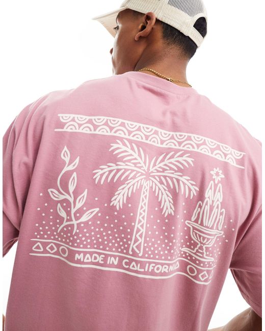 ASOS – oversize-t-shirt in Pink für Herren