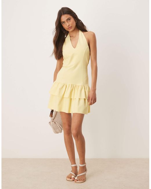 ASOS Natural Halter Mini Rara Skirt