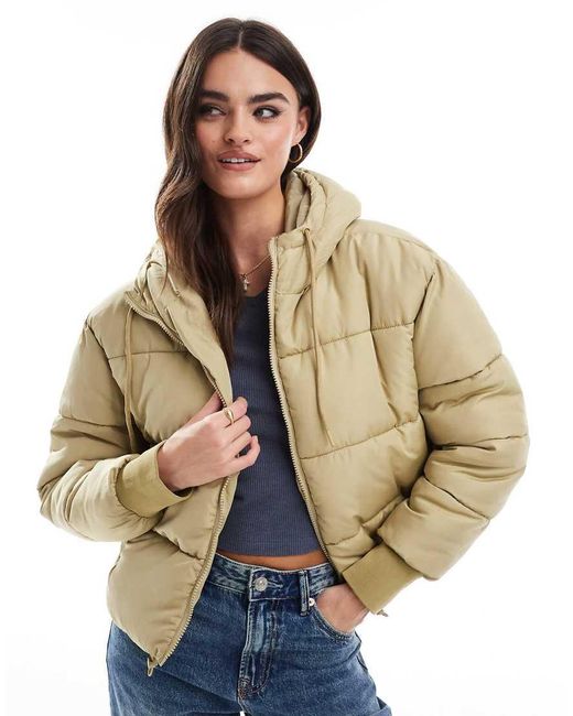 Chaqueta Acolchada Con Capucha De Dtt Don't Think Twice de color Natural