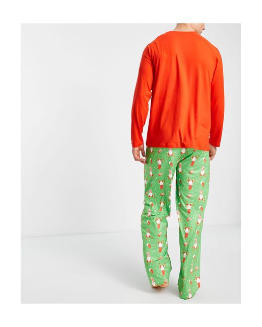 Loungeable – weihnachts-pyjama in Green für Herren