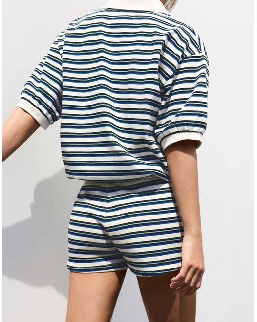 Pull&Bear Gestreepte Short in het Blue