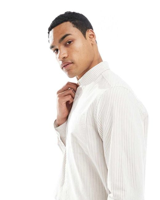 New Look White Boxy Oxford Shirt for men