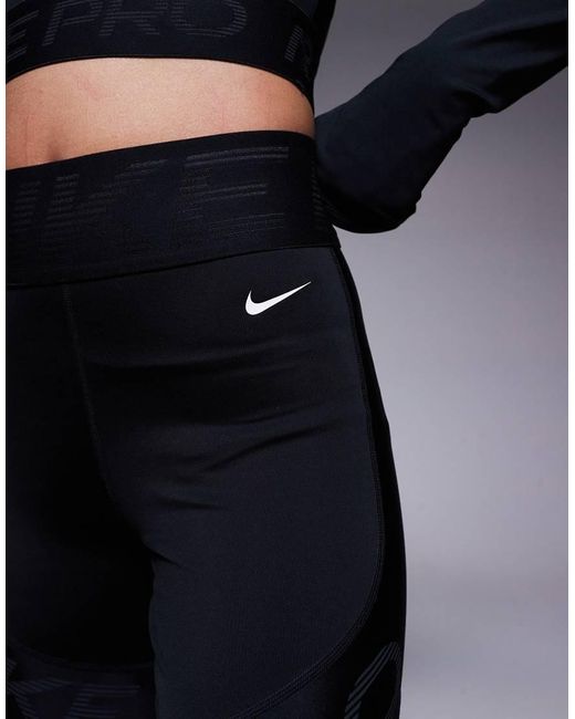 Nike Blue Nike Pro Training Dri-Fit Sculpt High Waisted 7/8 Leggings