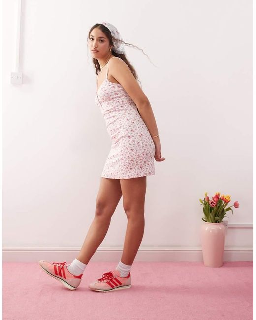 Miss Selfridge Pink Button Detail Mini Dress