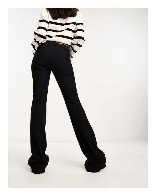 Black slim 2025 flare trousers