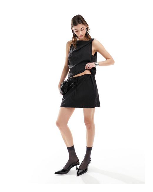 Weekday Black Georgine Mini Skirt