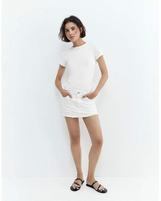 Pull&Bear White Denim Skort