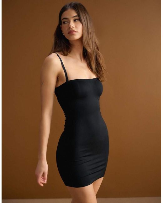 Calvin Klein Brown Shapewear Firm Sculpted Stay Put Stretch Slip Dress