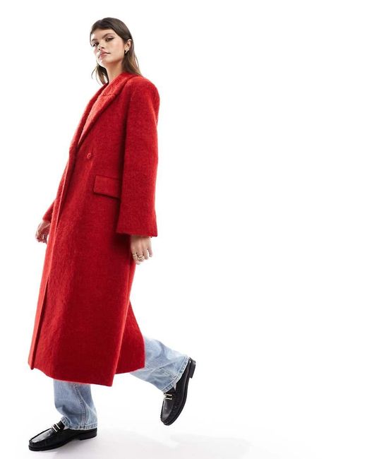 Mango red wool coat hotsell