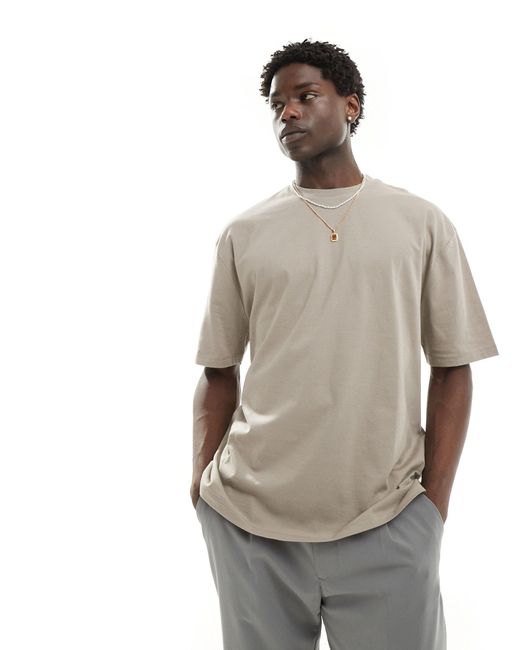 Camiseta color extragrande con estampado celestial en la espalda ASOS de hombre de color Gray