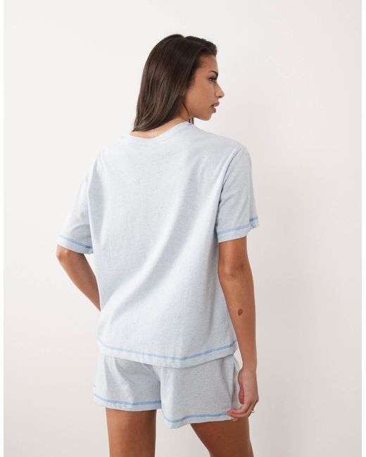 ASOS White – basic-pyjama aus oversize-t-shirt und shorts