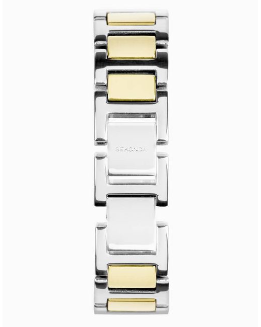 Sekonda Metallic Colette 22Mm Rectangular Two Tone Watch