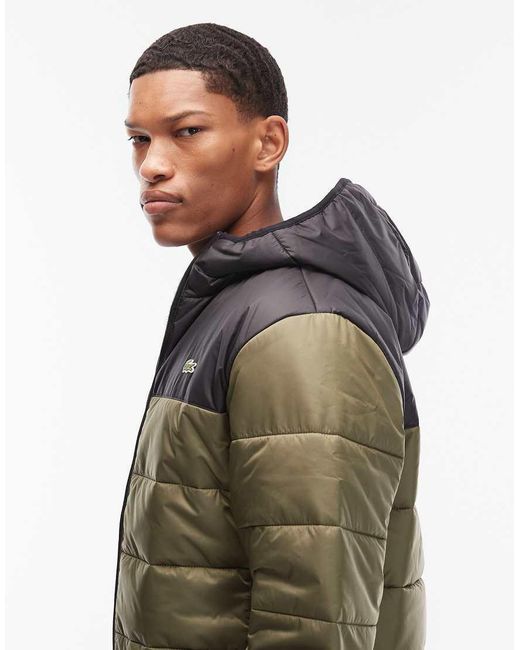 Lacoste Gray Two Tone Puffer Jacket for men