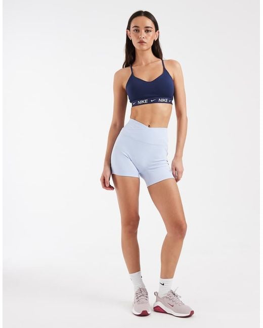 Nike Blue Nike One Training Dri-fit Wrap Waist 5 Inch Shorts