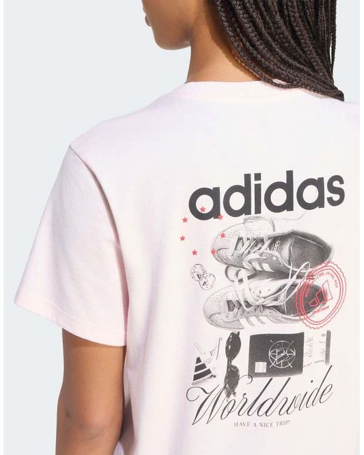 Adidas Originals White Travel Loose Graphic T-shirt