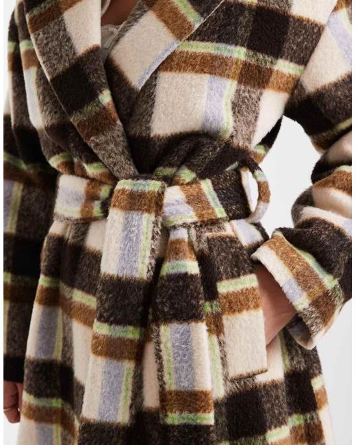 French Connection Multicolor Belted Formal Coat