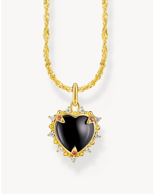 Thomas Sabo Black Heart Pendant Necklace With