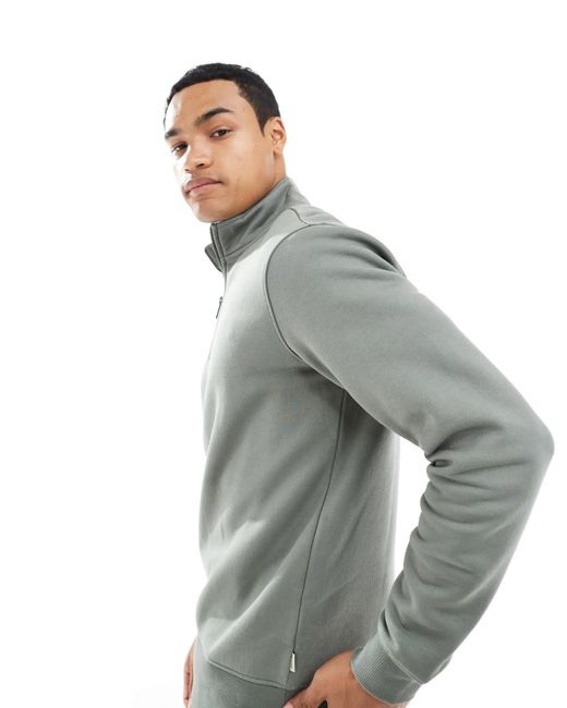 Only & Sons Gray Half Zip Sweat for men