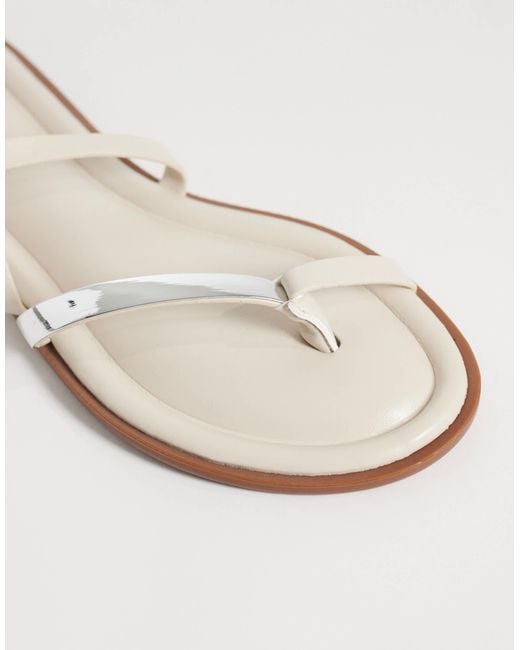 ASOS White Florence Toe Loop Strappy Sandals