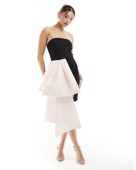 ASOS White Oversized Structured Bow Mini Dress