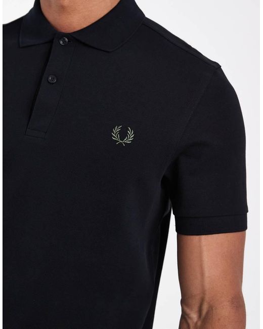 Fred Perry Black Short Sleeve Polo Shirt for men