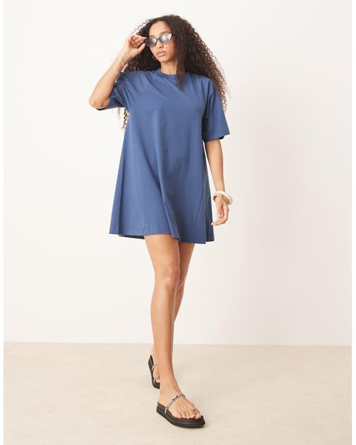 ASOS Blue T Shirt Swing Mini Dress