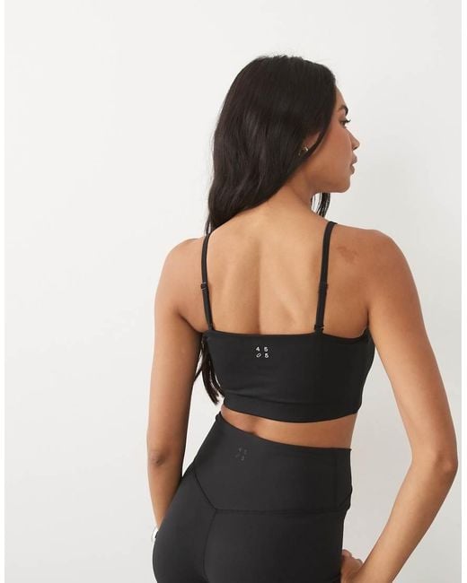 4505 Black Active Light Support Bandeau Sports Bra With Removable Straps