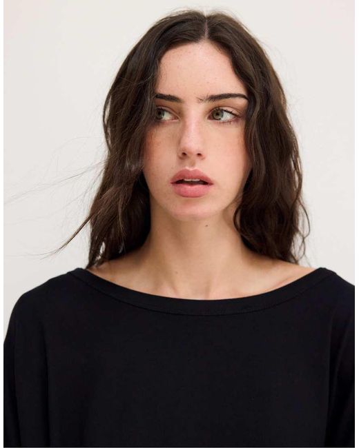 Stradivarius Black Long Sleeve T-shirt