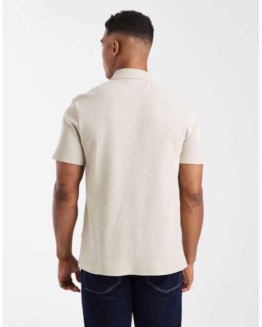 ASOS White Regular Fit Zip Polo for men