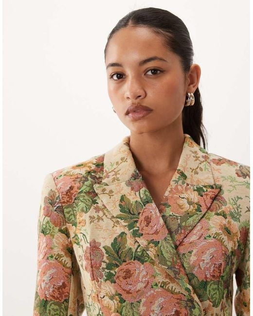 ASOS Natural Structured Double Breasted Blazer Mini Dress