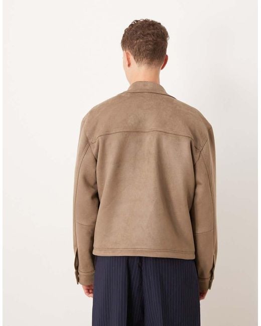 Abercrombie & Fitch Licht Cropped Jack Van Suède Met Rits in het Blue voor heren