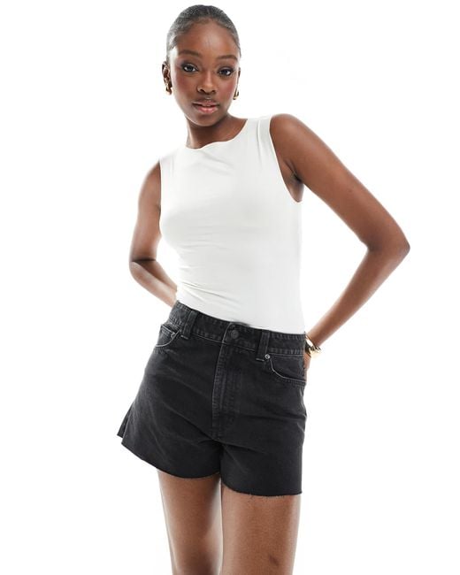 ASOS White Asos Design Tall Denim Relaxed Shorts