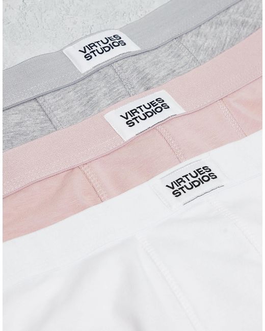 ASOS White 3 Pack Trunk With Woven Patch for men