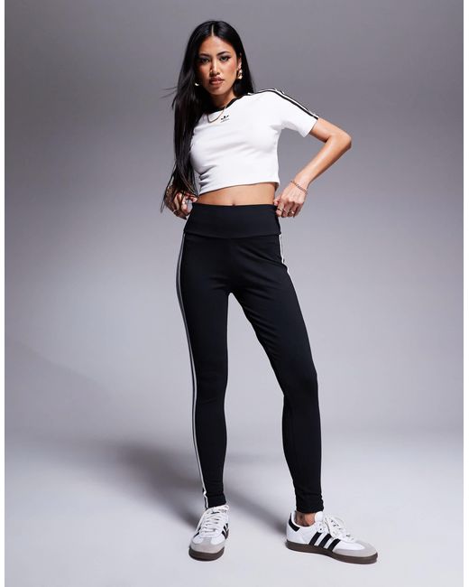 Adidas Originals Black – leggings mit 3 streifen