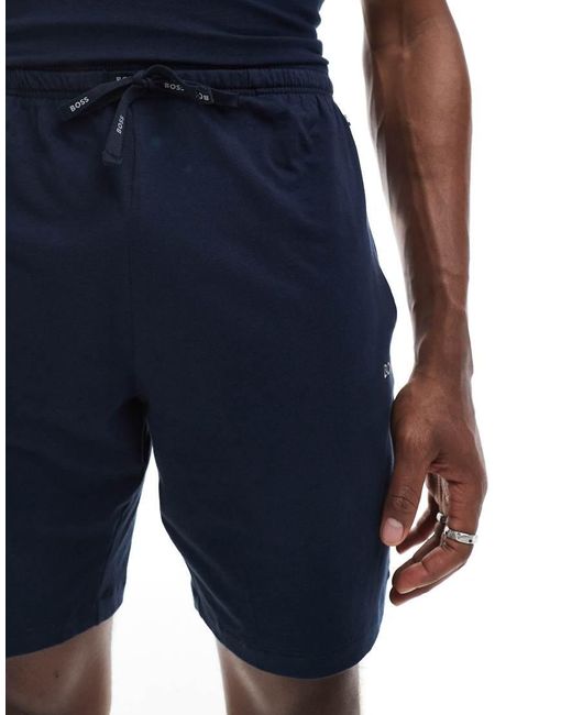 Pantalones Cortos Azul Marino De Punto Liso De (Parte De Un Conjunto) Boss de hombre de color Blue