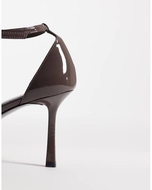 Mango White Ankle Strap Pointed Heels