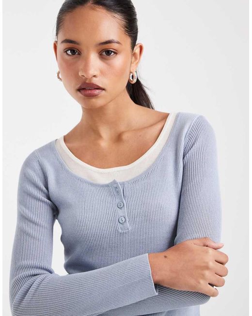 ASOS Gray Double Layer Scoop Neck Sheer Top