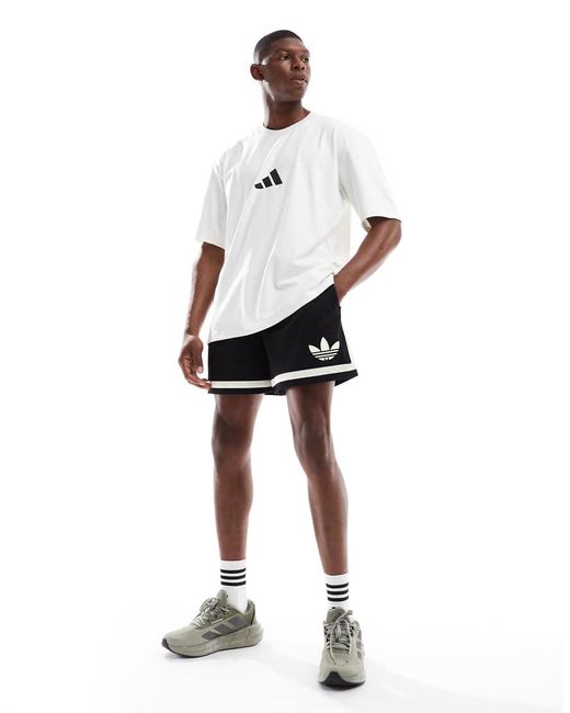 Adidas Originals White Adidas Originals Z.N.E. Loose-Fit Tee for men