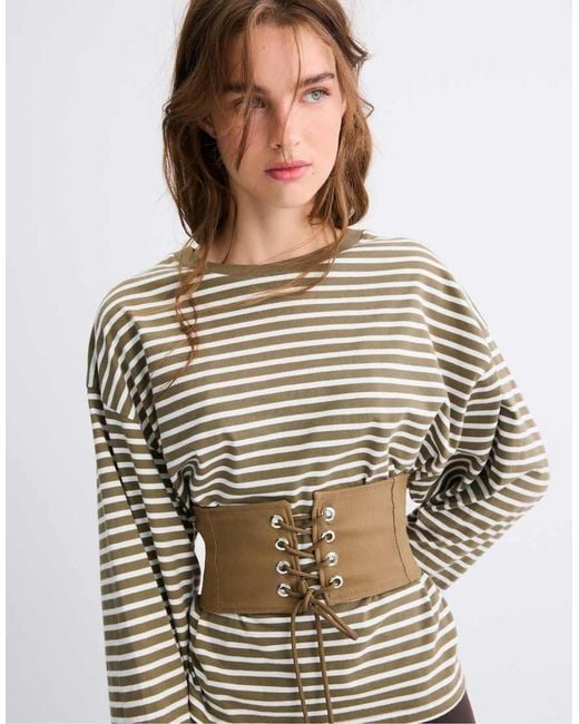 Stradivarius Natural Corset Belt