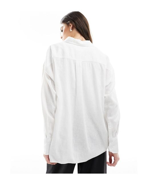 Tommy Hilfiger White Oversized Linen Shirt