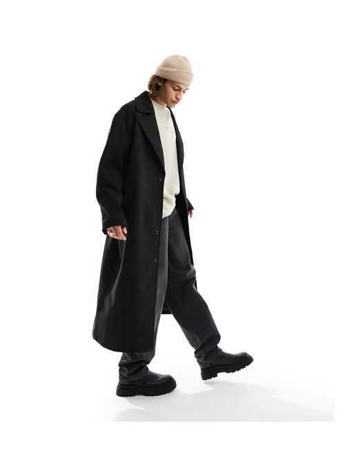 ASOS Oversized Wool Mix Coat in White for Men Lyst