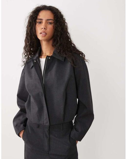 Mango Black Souffle Harrington Jacket Co-Ord