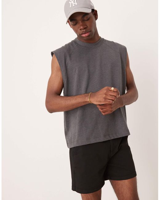 ASOS Gray Shorter Length Skinny Chino Shorts for men